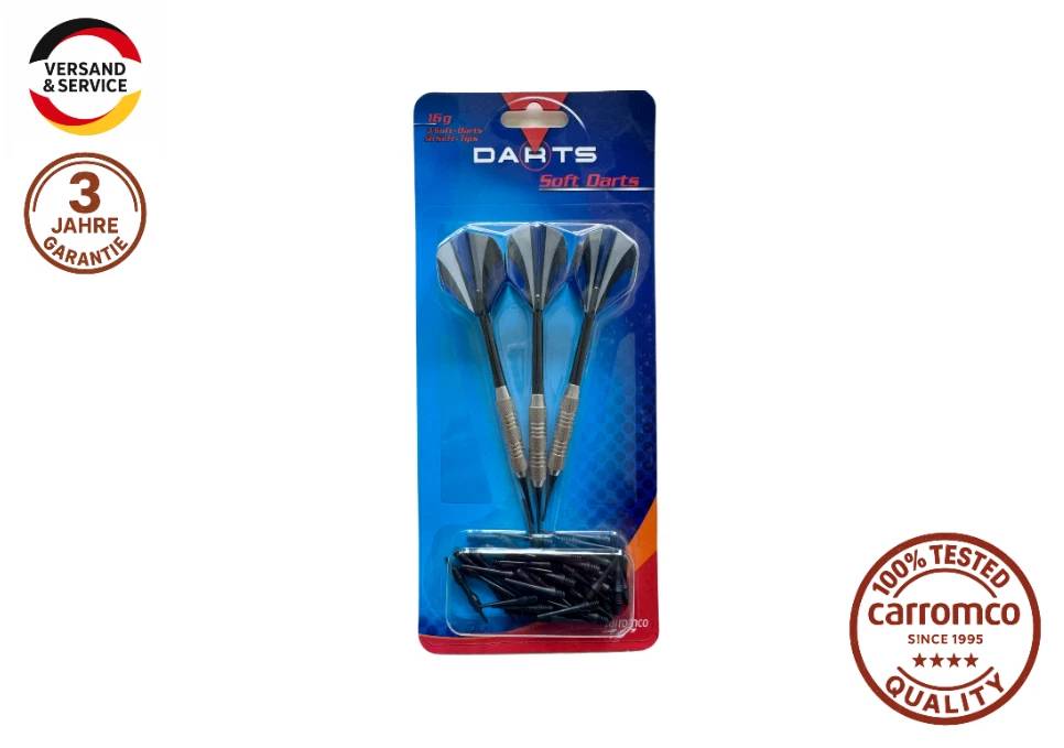 Carromco Softdart-Set für Dartscheiben, 3 Softdartpfeile inkl. 50 Ersatzspitzen aus Kunststoff