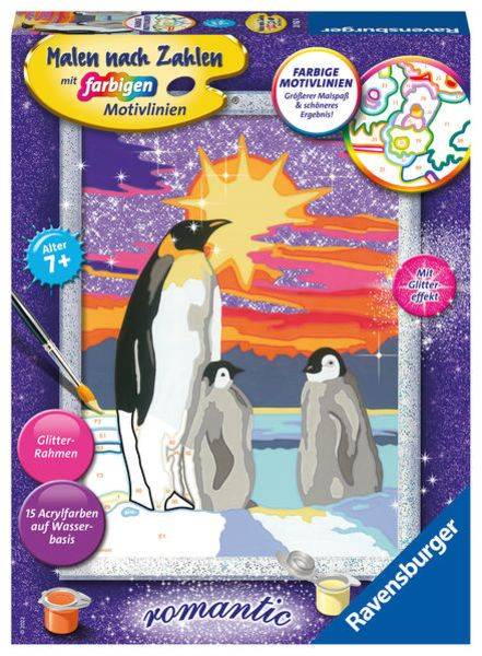 Ravensburger Malen nach Zahlen 20162 - Pinguinliebe – Kinder ab 9 Jahren