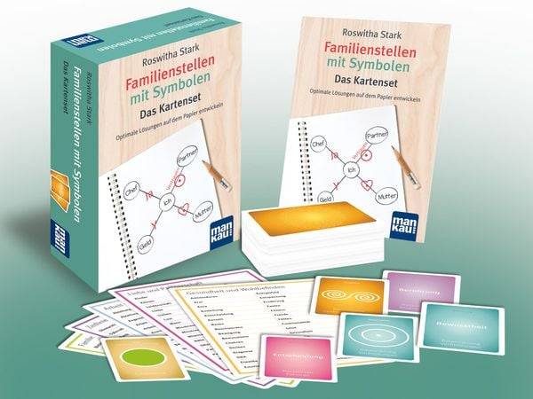 Familienstellen mit Symbolen. Das Kartenset
