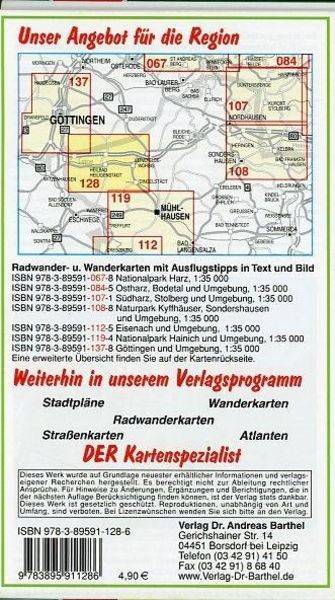 Obereichsfeld, Heilbad Heiligenstadt und Umgebung 1 : 35 000. Radwander- und Wanderkarte