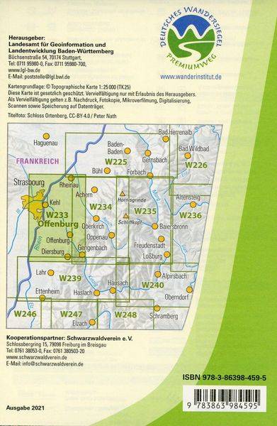 Wanderkarte 1:25 000 Offenburg