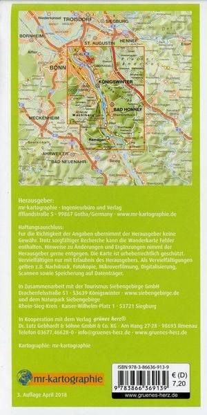 Wanderkarte Naturpark Siebengebirge 1:25.000