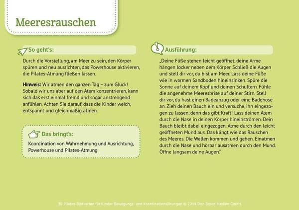 30 Pilates-Bildkarten für Kinder