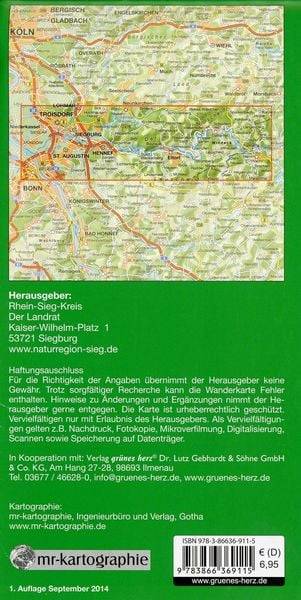 Naturregion Sieg Wanderkarte 1:25 000