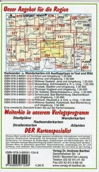 Oberes Saaletal, Saalfeld, Hohenwartetalsperre und Umgebung 1 : 35 000
