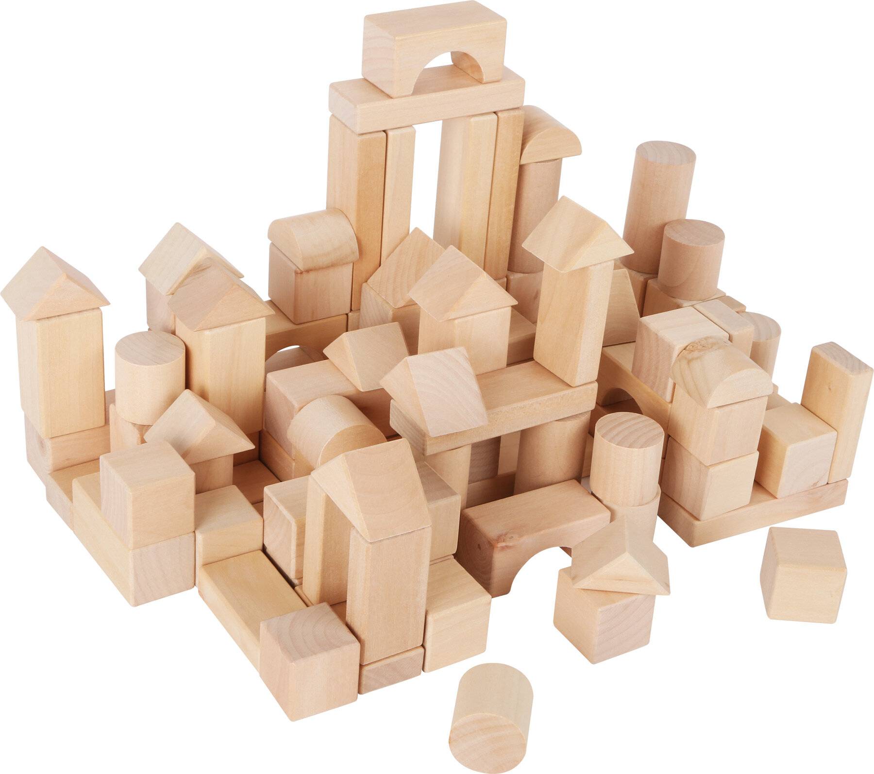 Holzbausteine Natur 100er-Pack im Beutel