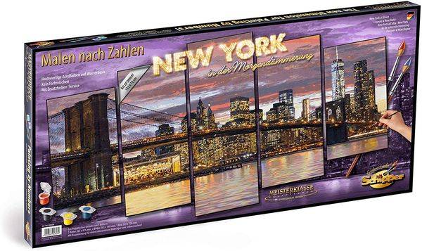 Schipper 609450806 - Malen nach Zahlen, New York in der Morgendämmerung, 132 x 72 cm
