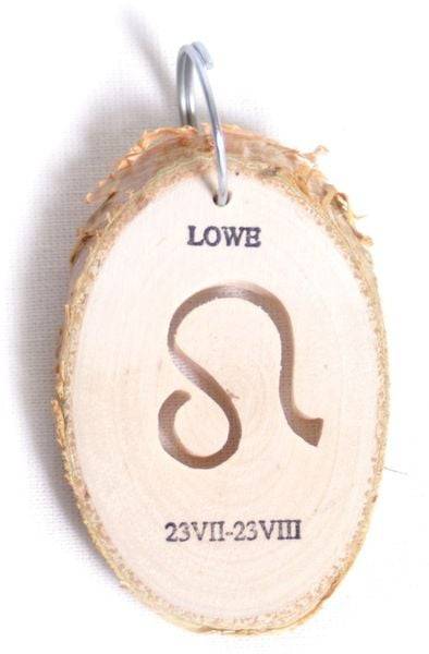 Small foot 3662 - Sternzeichen Löwe, 1 Stück Anhänger, Holzscheibe, 7x5cm