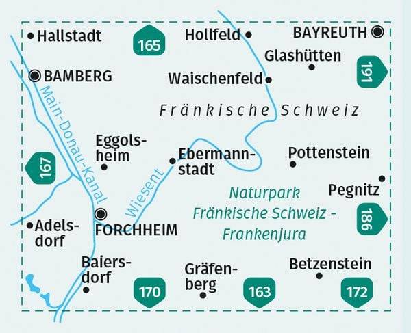 KOMPASS Wanderkarte 171 Südliche Fränkische Schweiz 1:50.000