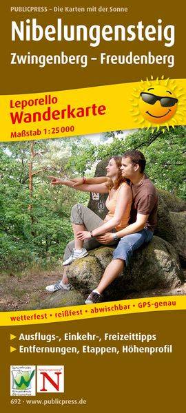 Nibelungensteig, Zwingenberg - Freudenberg Wanderkarte