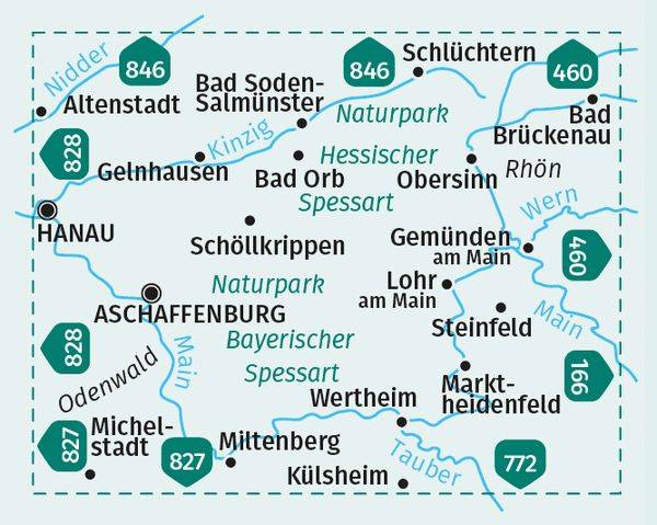 KOMPASS Wanderkarten-Set 832 Spessart (2 Karten) 1:50.000