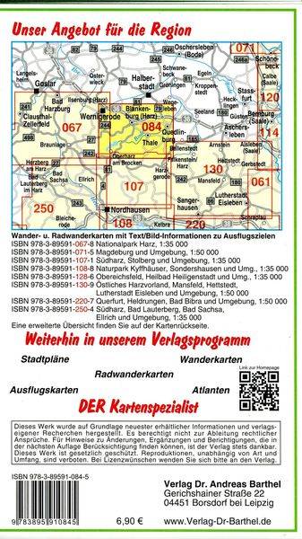 Radwander- und Wanderkarte Ostharz, Bodetal und Umgebung 1 : 35 000