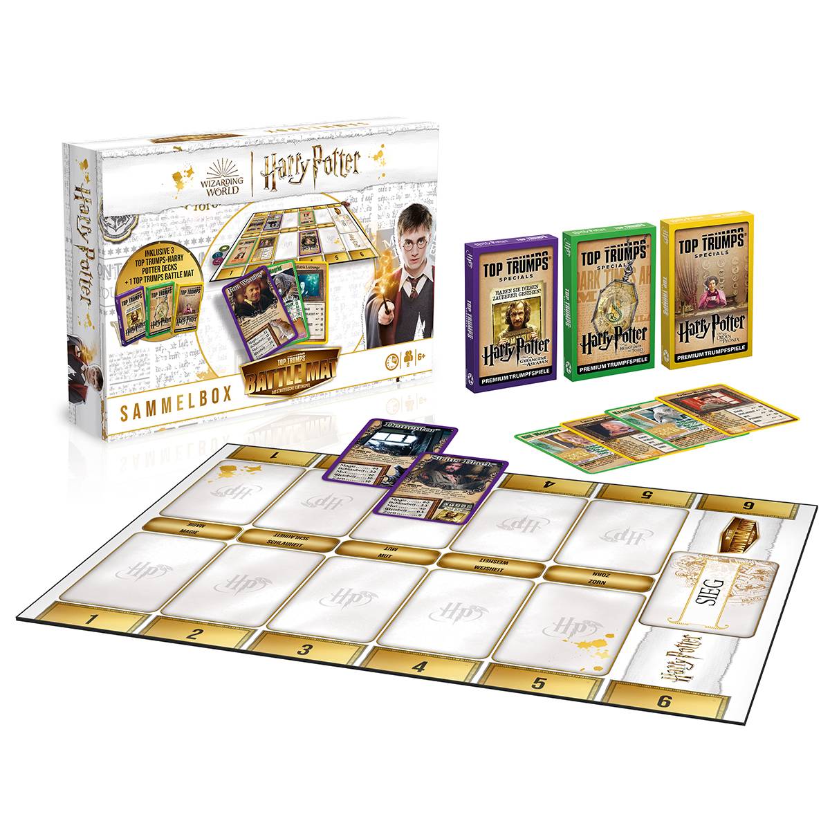 Battle Mat - Harry Potter inkl. drei Top Trumps Kartenspiel Quartett Matte