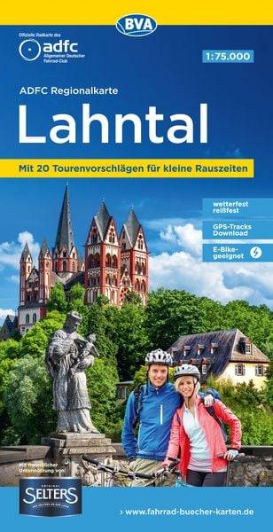 ADFC-Regionalkarte Lahntal, 1:75.000, mit Tagestourenvorschlägen, reiß- und wetterfest, E-Bike-geeignet, mit Knotenpunkten, GPS-Tracks Download