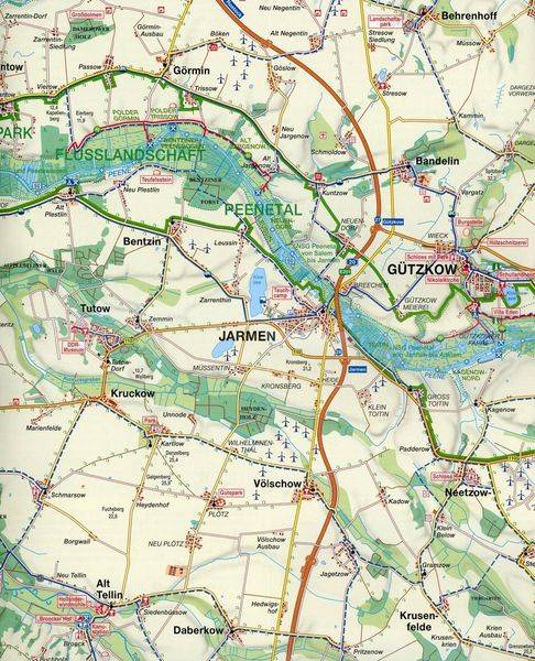 Naturparkregion Flusslandschaft Peenetal 1 : 75 000. Wassererlebnis- und Freizeitkarte
