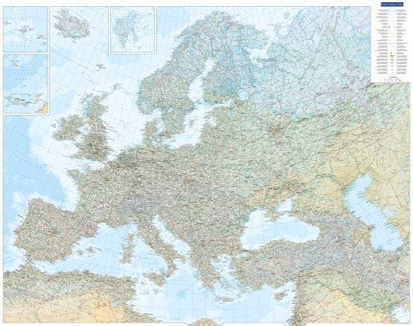 Kümmerly+Frey Welt- und Kontinentkarte Europakarte physikalisch Poster 1:4,5 Mio.