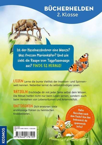 Lesen lernen mit Naturrätseln, Bücherhelden 2. Klasse, Insekten & Spinnen