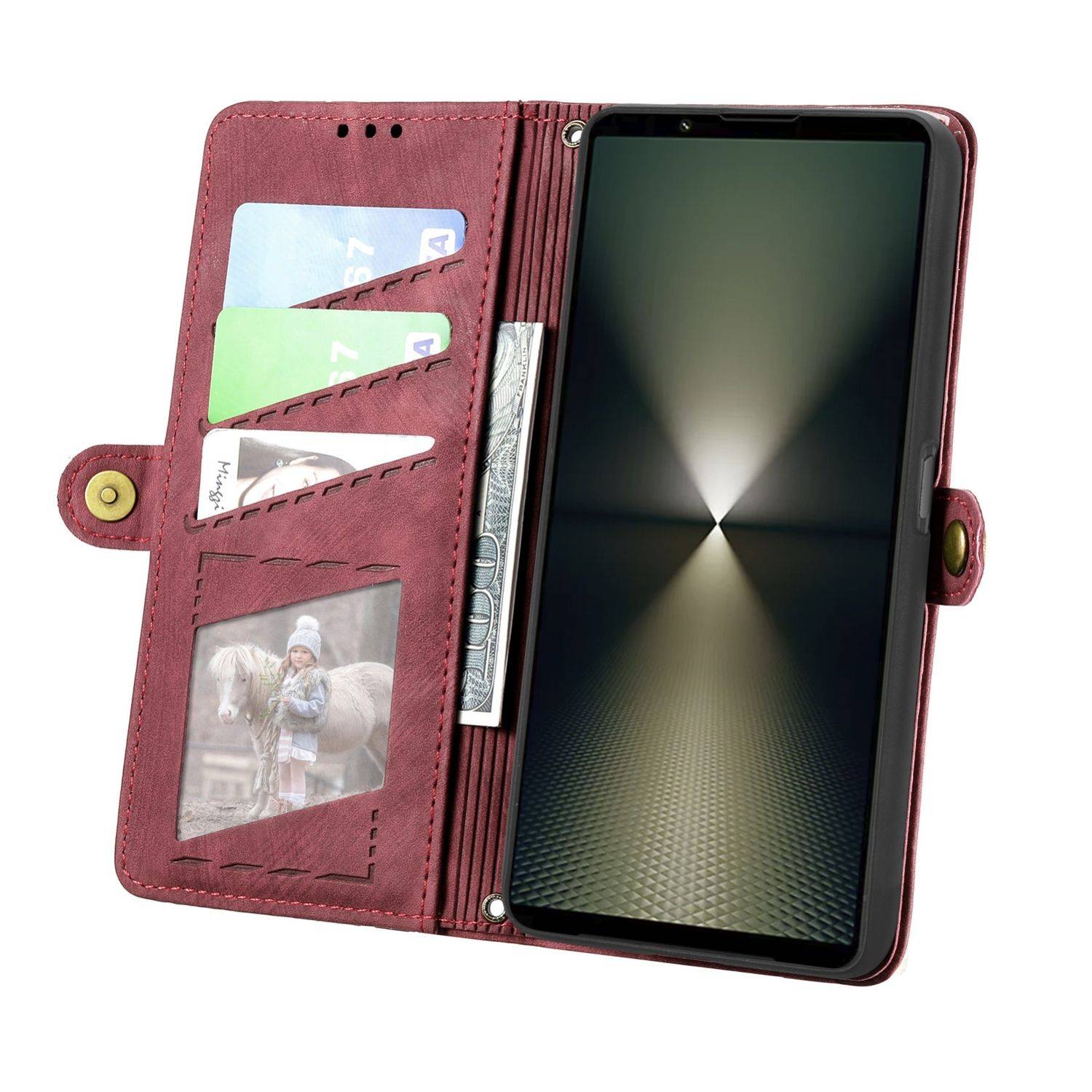 Für Sony Xperia 10 VI 6. Gen Kunst Leder Book Tasche Schutz Hülle Case