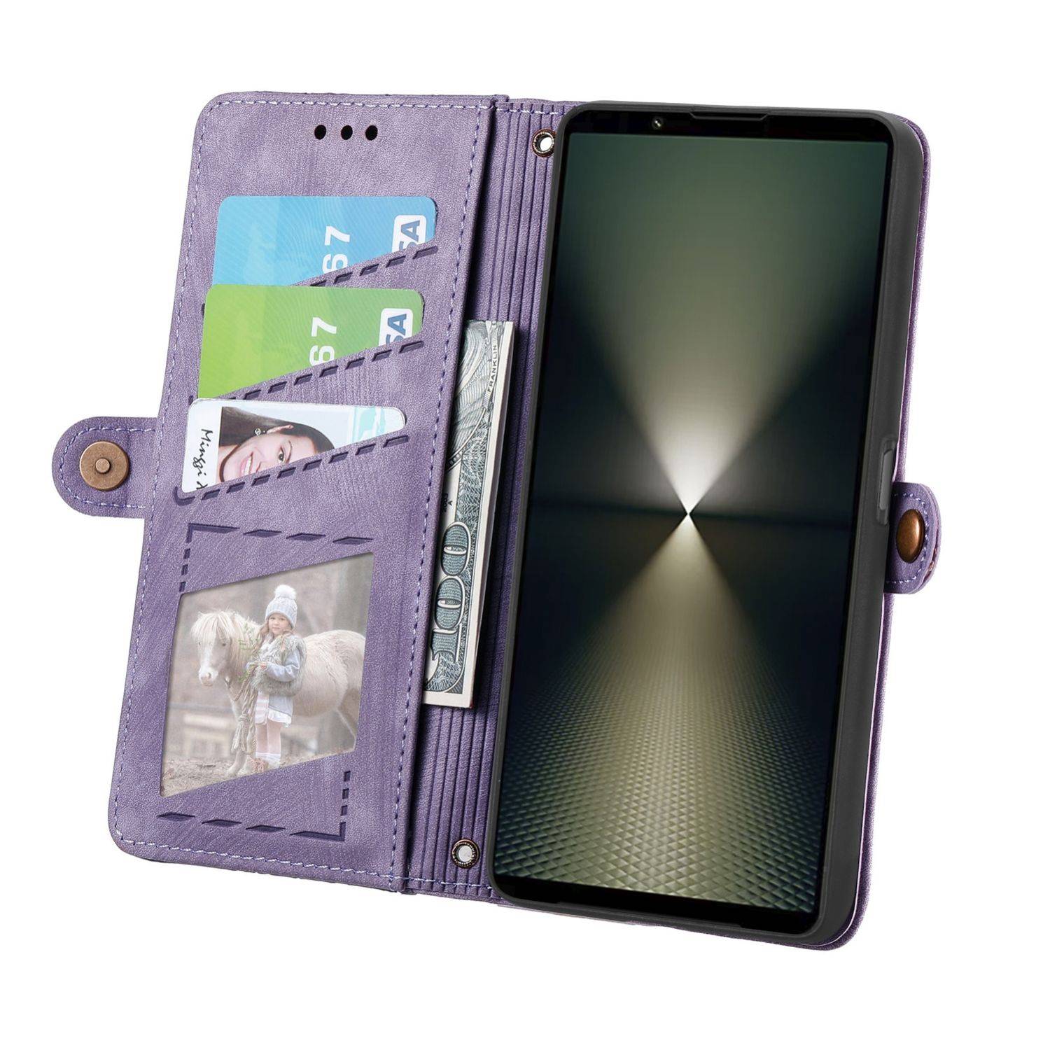 Für Sony Xperia 10 VI 6. Gen Kunst Leder Book Tasche Schutz Hülle Case