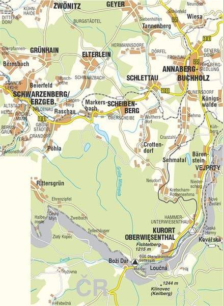 Oberwiesenthal und Umgebung 1 : 33 000