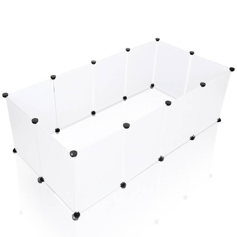 Freigehege für Kleintiere 12 Stück 35x45 cm variabler Aufbau Weiß