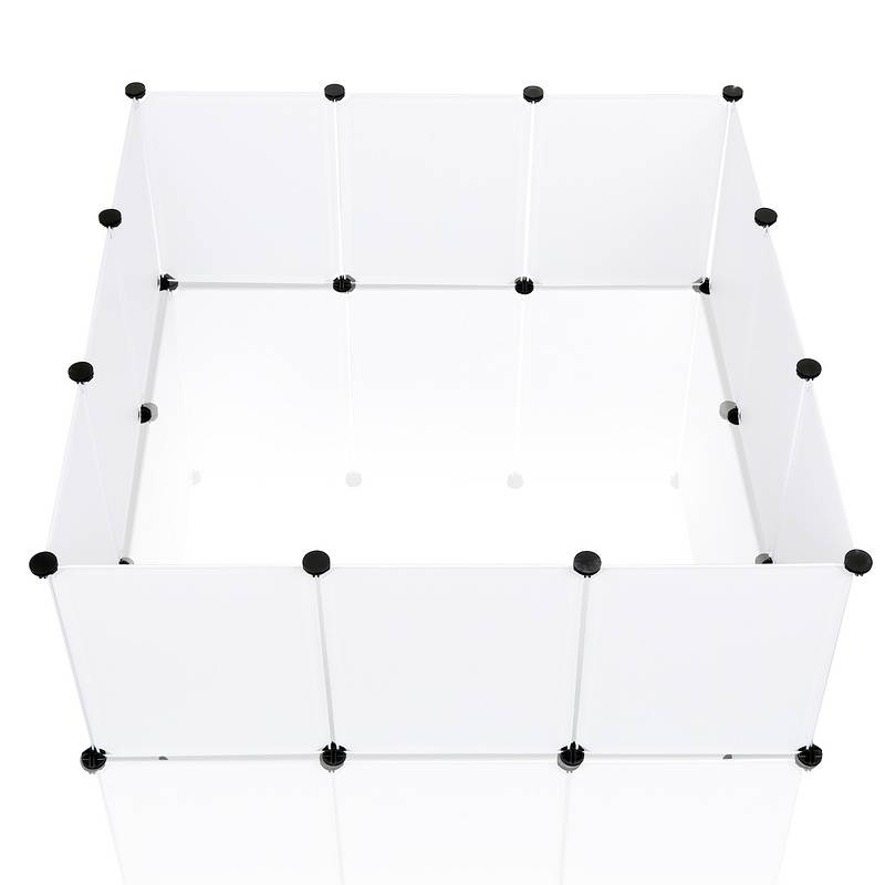 Freigehege Freilaufgehege Laufstall für Kleintiere, variabler Aufbau 12 Stück 35x45 cm Leicht zu montieren Weiß