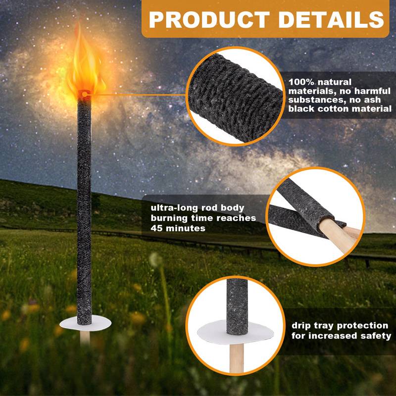 Fackeln Gartenfackeln Wachsfackeln Anti Insekten Duft Verlobung Brennzeit Anti-Insekten-Duft-Wachsfackeln für verlobte Paare 45Min 42cm 150x