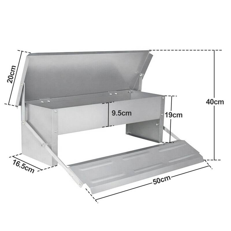 Futterautomat Hühner 5kg Automatischer Futtertröge - Hühner Futterspender aus Verzinkter Stahl für Geflügel, wasserdicht und rattensicher