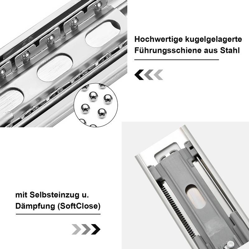 Schubladenschienen Schubladenauszug Soft Close Vollauszug Vollauszug Schubladenauszüge für Schubladen Schienensystem Auszugsschienen Gleitschiene Sc