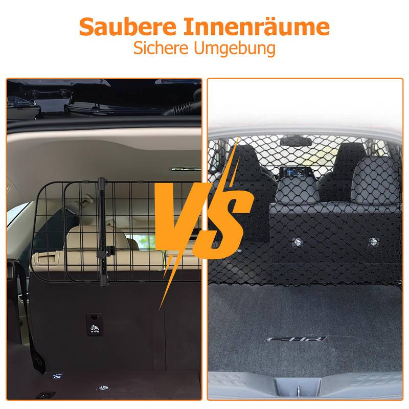 hundegitter auto Nimm 3 stacheldraht,verstellbar von 90-145 cm Trenngitter Universal Für hunde schwarz