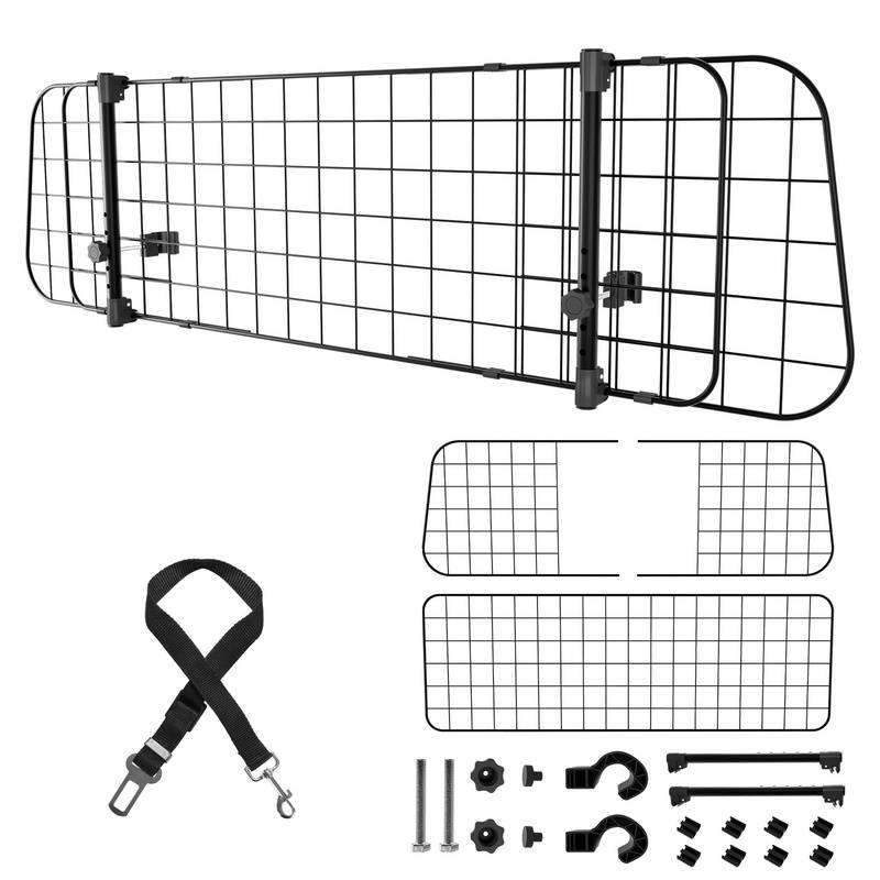 hundegitter auto Trenngitter Universal Hundeschutzgitter Nimm 3 stacheldraht verstellbar von 90-145 cm schwarz