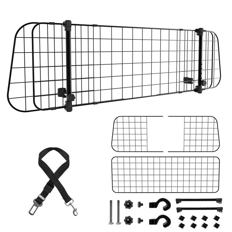 hundegitter auto verstellbar von 90-145 cm Nimm 3 stacheldraht Universal Mit kleinen tieren funktioniert schwarz