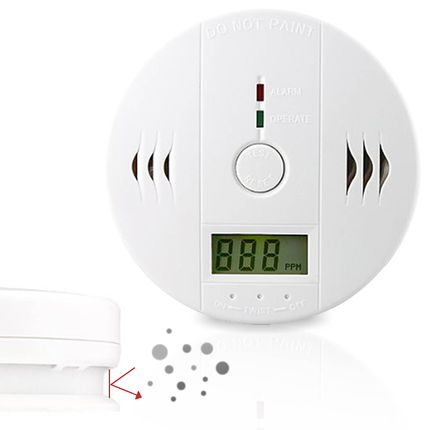 CO Kohlenmonoxid 1x Feuermelder Gasmelder Geschäft Detektor Rauchmelder Detektor Brandmelder Empfangsbereichen Kohlenmonoxid Empfangsbereichen