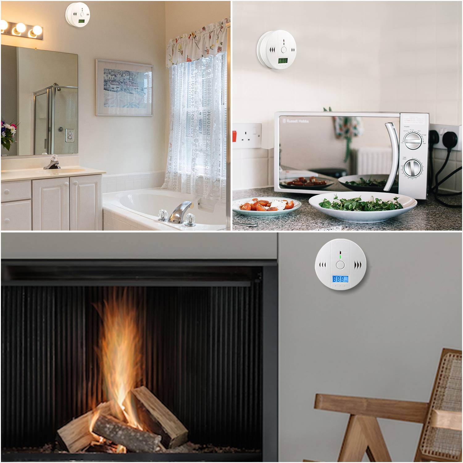 CO Kohlenmonoxid 6 Stück installation Kohlenmonoxid Kohlenmonoxidmelder