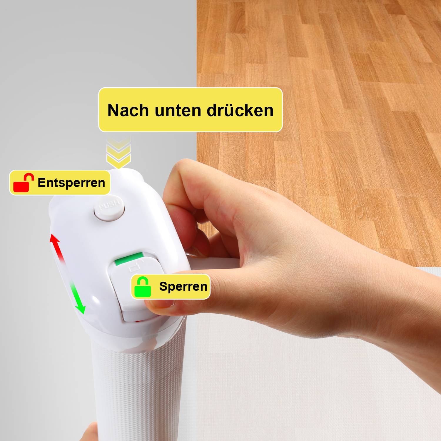Treppenschutzgitter Ausziehbar Türschutzgitter Absperrgitter Roll, ausziehen 0-180 cm für Kinder & Haustiere, Weiß