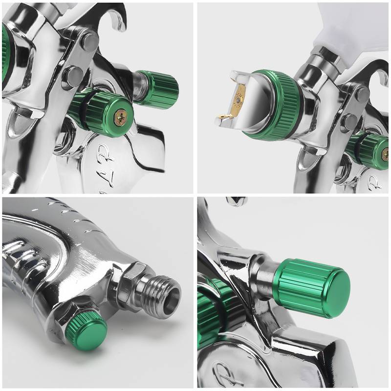 2X HVLP Lackierpistole 600ml Profi Spritzpistole Düsen(1.4/1,7/2.0mm) Die schwerkraftkanone