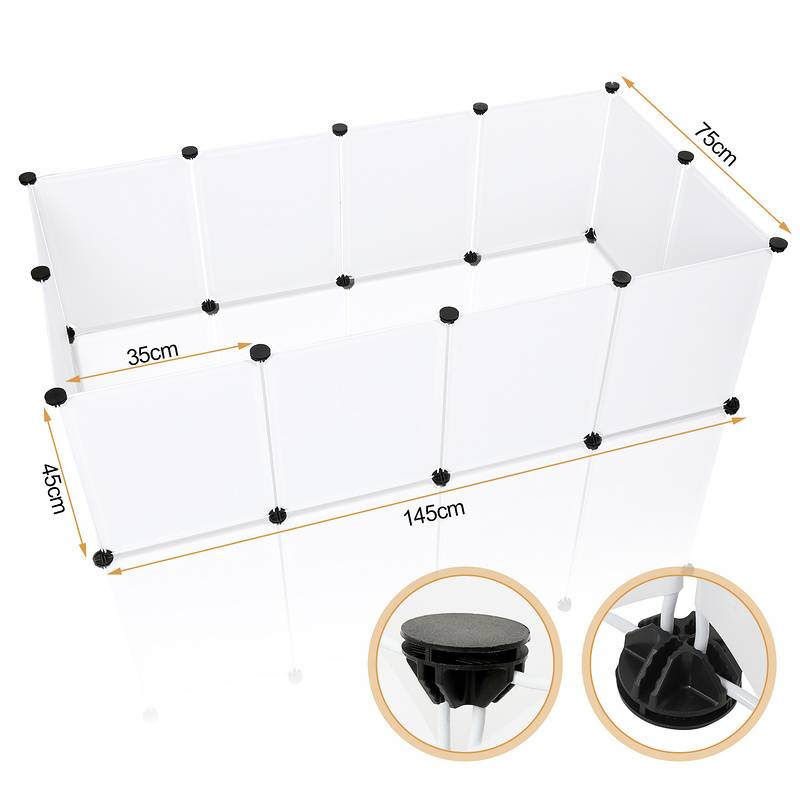 Freigehege DIY-Zaun Leicht zu montieren Modularer Zaunbau Geeignet für drinnen und draußen 12 Stück 35x45 cm