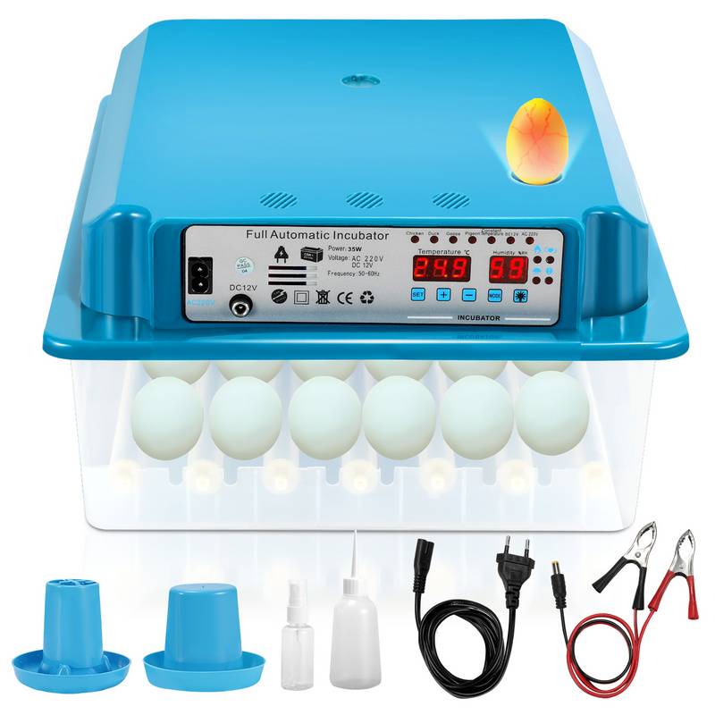 Brutmaschine Brutautomat Brüter Digital Flächenbrüter Mit LED-Eierlicht für Hühnergans Ente Taube Wachtel Vogel 36 Eier Grün