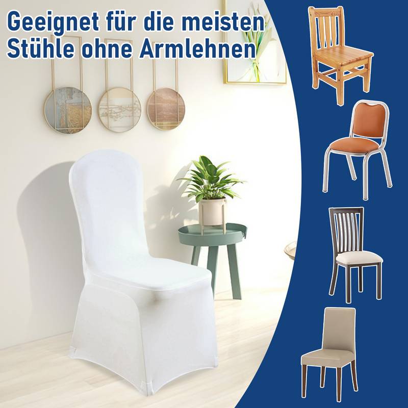 Stuhlhussen Stretch 90x45x45cm Stretch Stuhlbezug für Bankettstühle mit oder ohne Rock Weiß 100 Stück