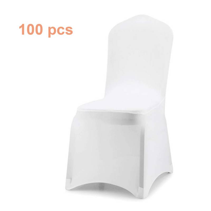 Stuhlhussen langlebig & strapazierfähig Elastische Abnehmbarer Waschbarer Stuhlbezüge Stretch 90x45x45cm Weiß 100 Stück