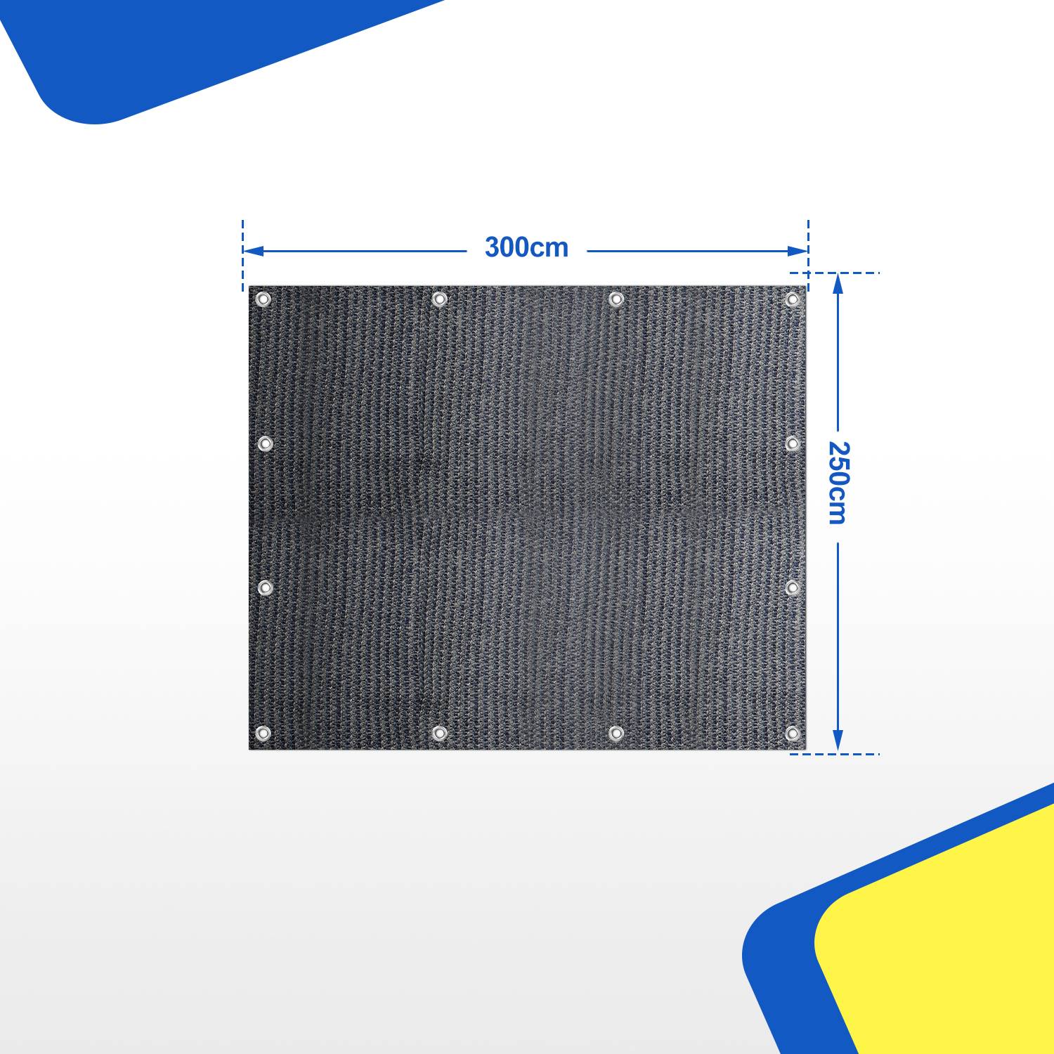 Vorzeltteppich 250x300cm Zeltteppiche mit 13 Nagel und 12 Löchern Camping teppich HDPE Zeltunterlage, Grau