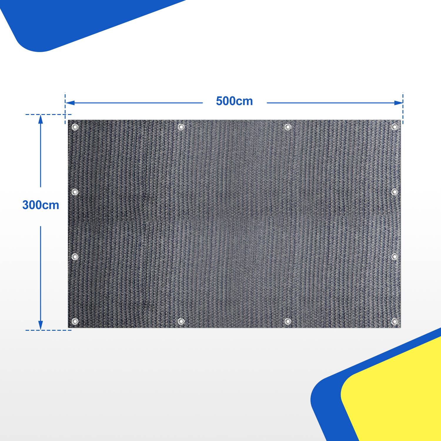 Vorzeltteppich Zeltteppich 3 x 5 m Zeltunterlage Outdoor Campingteppich Campingmatte Vorzeltboden HDPE Zeltboden für Zelt Wohnmobil 13 Heringe