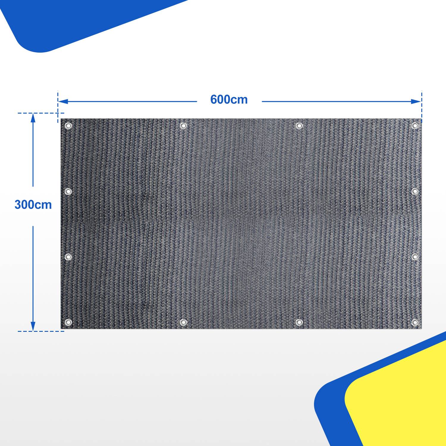 Vorzeltteppich Zeltteppich 3 x 6 m Zeltunterlage Outdoor Campingteppich Campingmatte Vorzeltboden HDPE Zeltboden für Zelt Wohnmobil 13 Heringe
