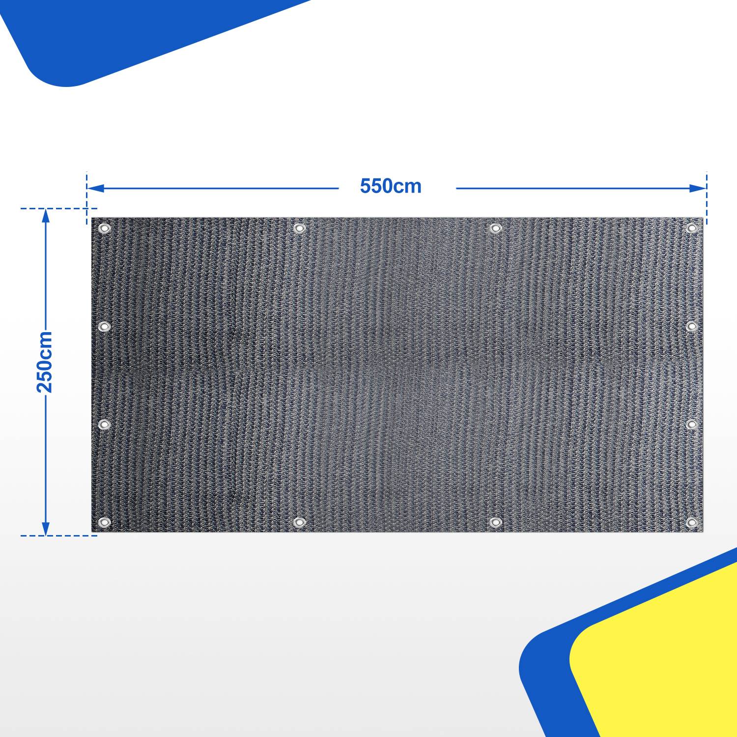 Vorzeltteppich Zeltteppich 2,5 x 5,5 m Zeltunterlage Outdoor Campingteppich Campingmatte Vorzeltboden HDPE Zeltboden für Zelt Wohnmobil 13 Heringe