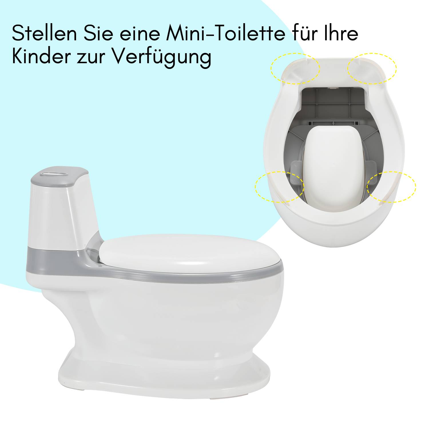 Kinder Töpfchen Kindertoilette für Babys und Kleinkinder Toilettentrainer Kinder Toiletten Babytopf Kinderfreundliches Design mit Anti-Rutsch-Funkti