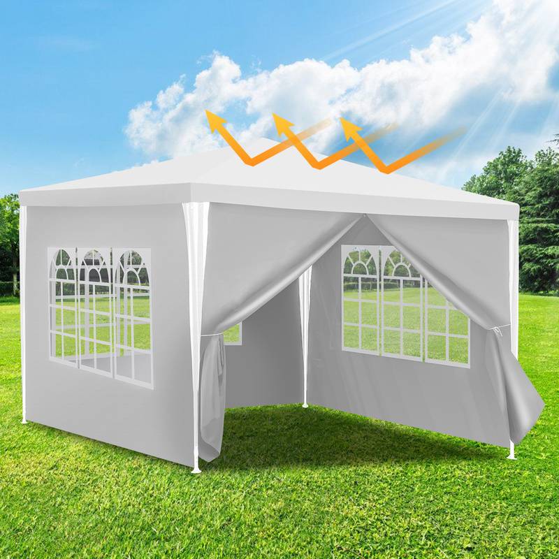 3x3m /3x6m Pavillon mit Seitenwänden, wasserdicht,UV-Schutz Gartenzelt Partyzelt, Gartenpavillon