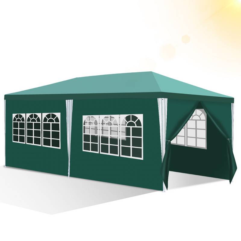 Pavillon Hochzeiten – Festliches Gartenzelt aus Stahlkonstruktion, ideal für Hochzeiten Grün 3x6m
