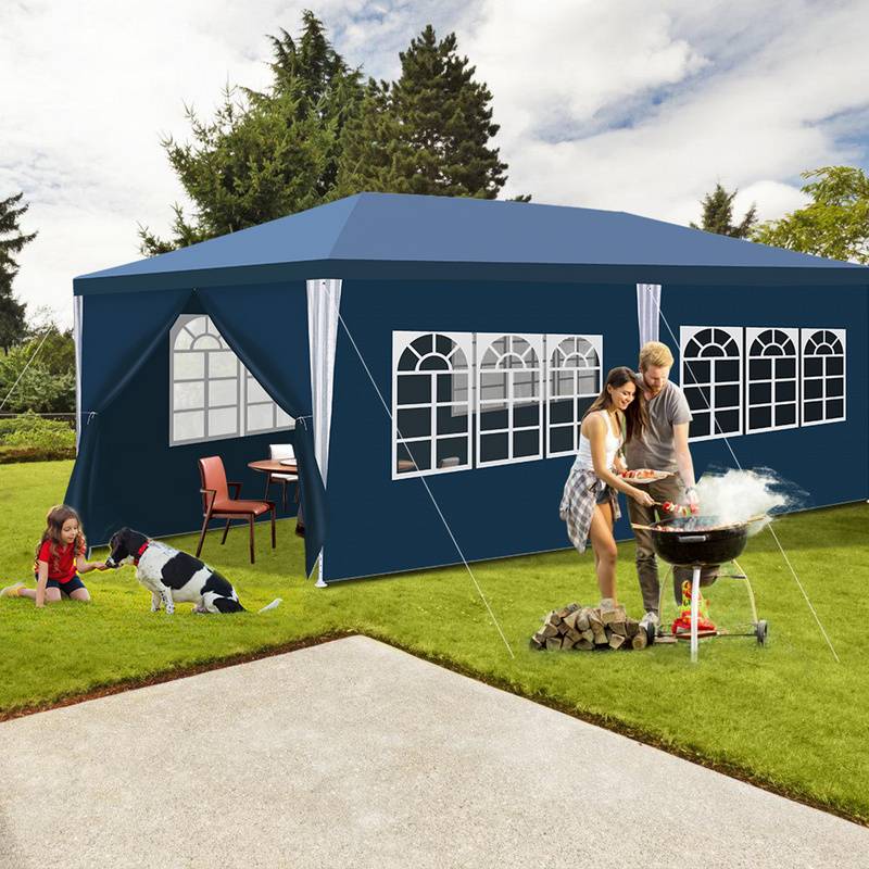 Pavillon Gartenzelt – Gartenpavillon, Bierzelt für Märkte und Partys, ideal für Hochzeiten Blau 3x6m