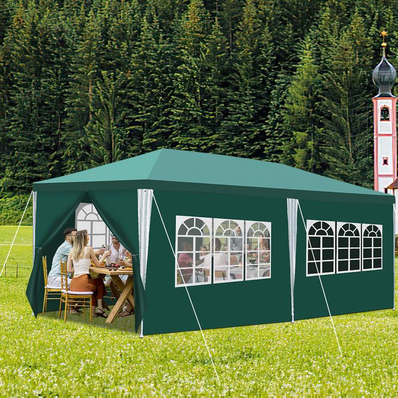 Pavillon Gartenzelt – Gartenpavillon, Bierzelt für Märkte und Partys, ideal für Hochzeiten Grün 3x6m