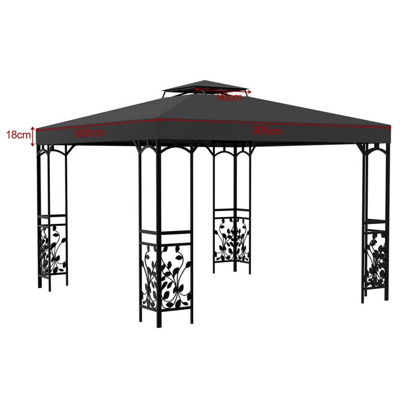Ersatzdach Dach 150g/m2 für Pavillon 150g/m2 Material Partyzelt Festzelt Pavillondach Dachplane Ersatzplane 3x3 Meter